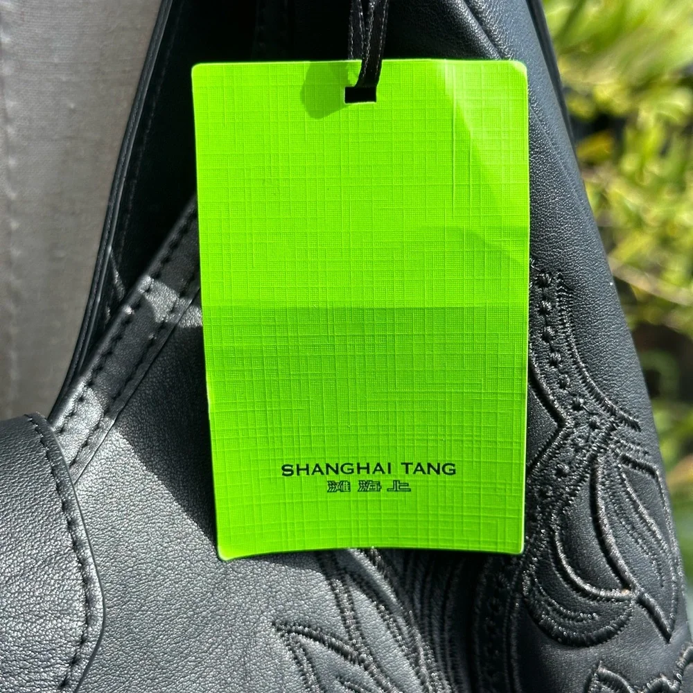 Shanghai Tang Black Leather Hobo Bag - Picture 13 of 14